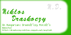 miklos draskoczy business card